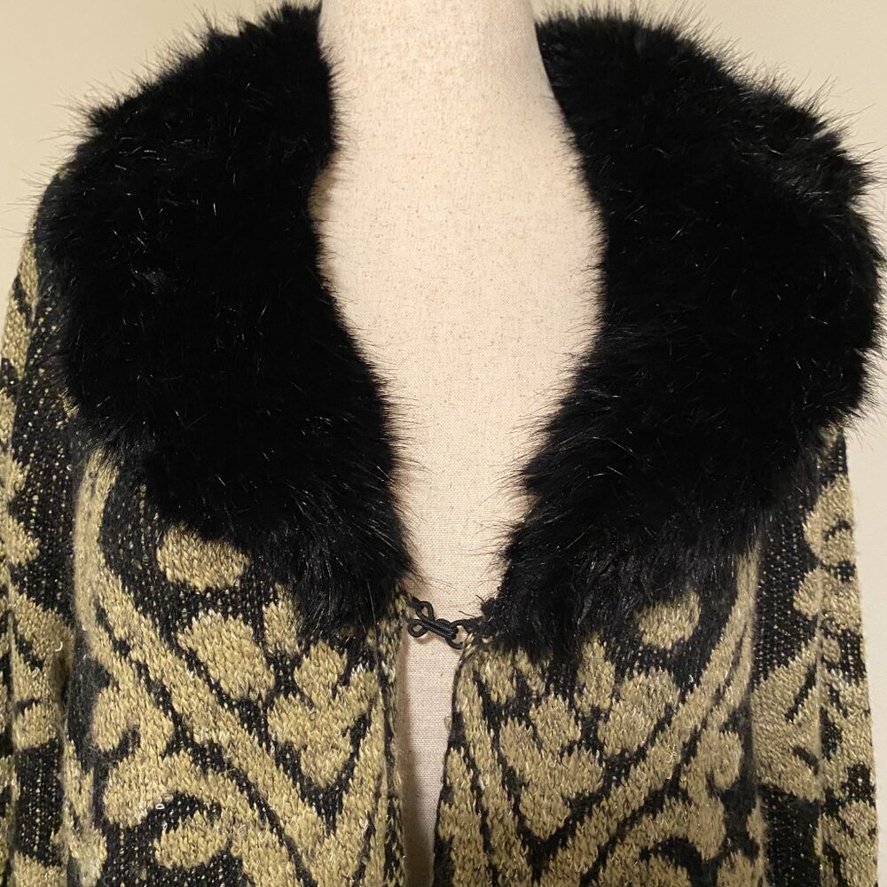 Chico’s Marielle Faux-Fur Cardigan Size 3 (16-18) - Picture 7 of 9